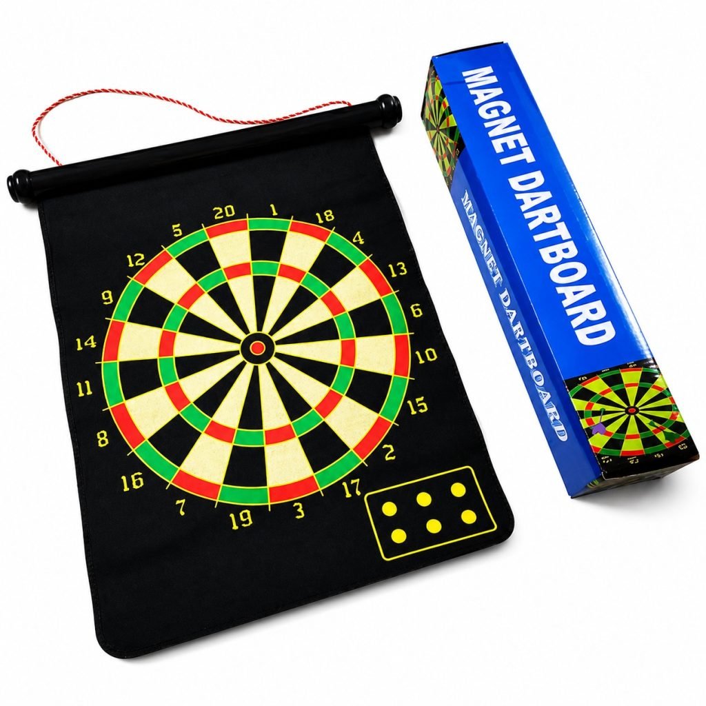 BIG SIZE Magnetic Dartboard Black 17 Inch | 6 Magnetic Darts | Safe Indoor & Outdoor Dart Game for Kids & Adults - Image 4