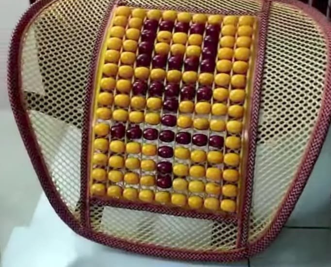 Wooden Bead Mesh Lumbar Support Cushion for Office Chair and Car Seat (Back Pain Relief) - Image 4