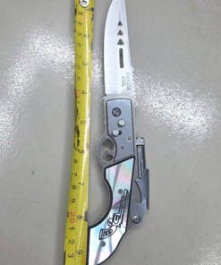 Alternative view of Creative Revolver Pistol Design Pocket Folding Knife with Sturdy Metallic Finish
