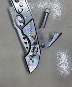 Creative Revolver Pistol Design Pocket Folding Knife with Sturdy Metallic Finish - Image 5
