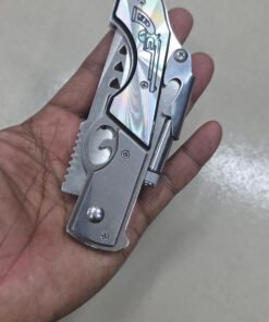 Creative Revolver Pistol Design Pocket Folding Knife with Sturdy Metallic Finish - Image 6