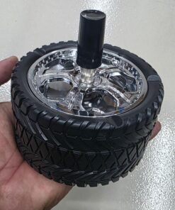 Creative Car Wheel Design Push Down Spinning Ashtray - Image 3