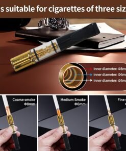 Alternative view of Premium Reusable Metal Filter Cigarette Holder with Adjustable 3-Size Ring