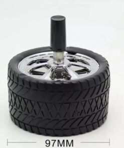 Alternative view of Creative Car Wheel Design Push Down Spinning Ashtray