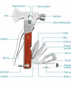 Alternative view of 16-in-1 Multi-Function Camping Hammer & Axe with Pliers, Knife, Saw & Survival Tool Kit
