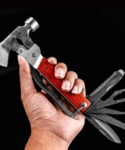 16-in-1 Multi-Function Camping Hammer & Axe with Pliers, Knife, Saw & Survival Tool Kit