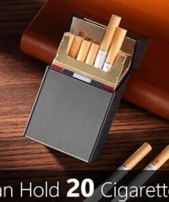 Automatic Cigarette Case with Built-In Lighter (20 Capacity) - প্রিমিয়াম মেটাল সিগারেট বক্স ও লাইটার