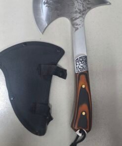 Outdoor Camping Wolf Design Tactical Axe & Hatchet with Protective Sheath (579g) - Image 5