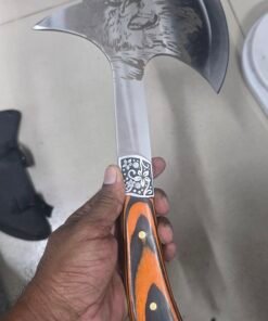 Outdoor Camping Wolf Design Tactical Axe & Hatchet with Protective Sheath (579g) - Image 4